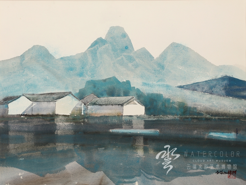 窦世强 《晨曦中的村庄》 71*53cm
